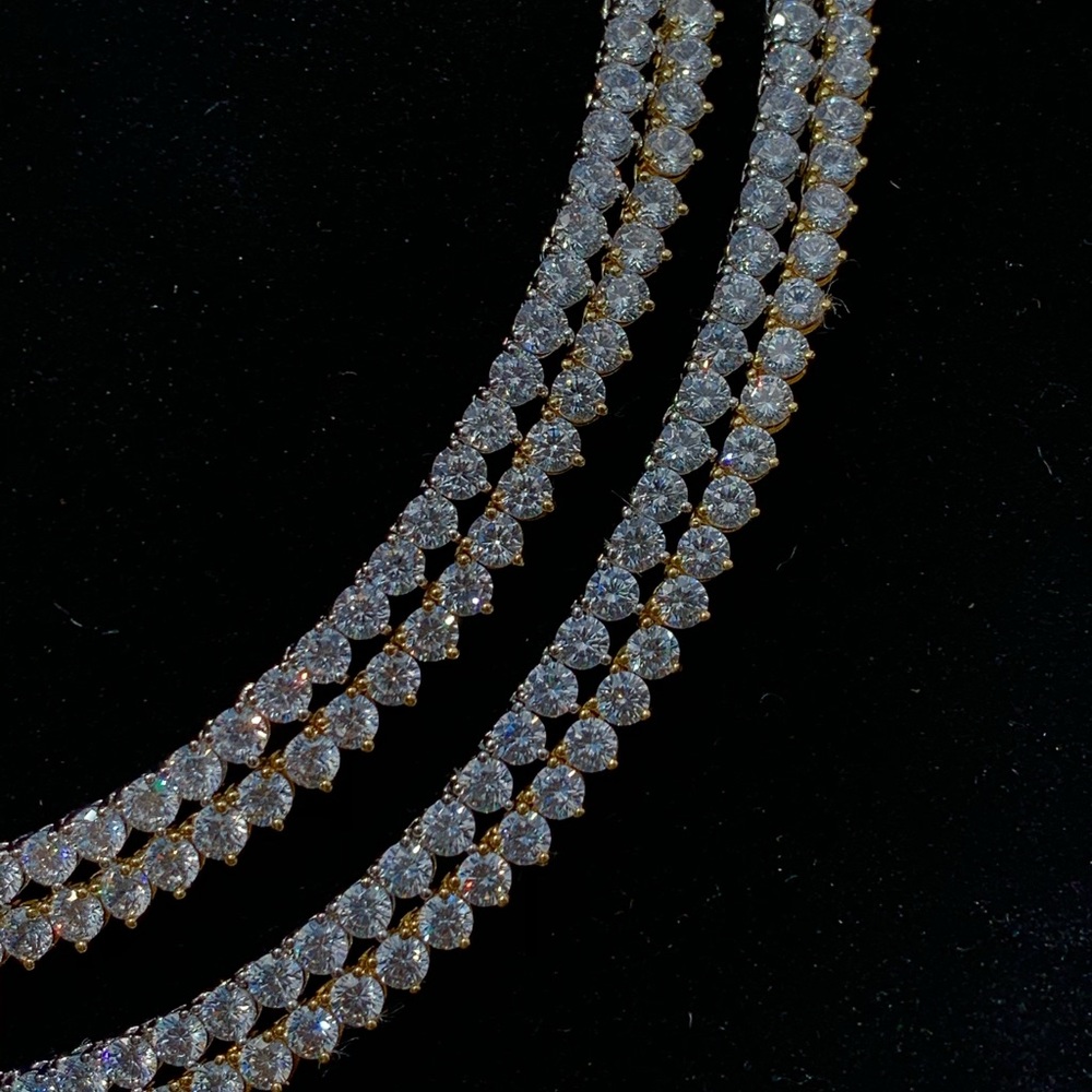 24 inch yellow gold tennis chain